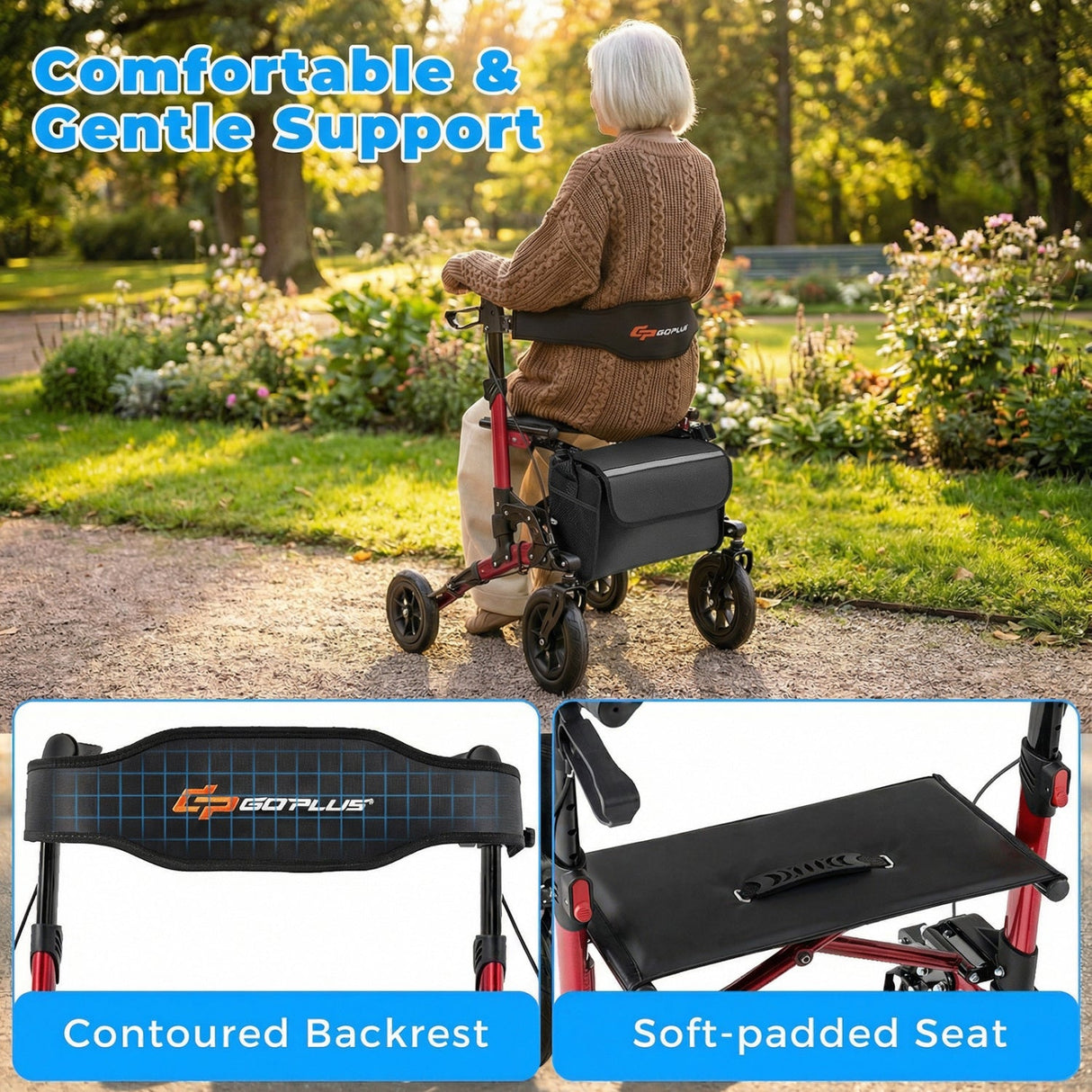 Andador con ruedas para personas mayores, andador plegable con asiento