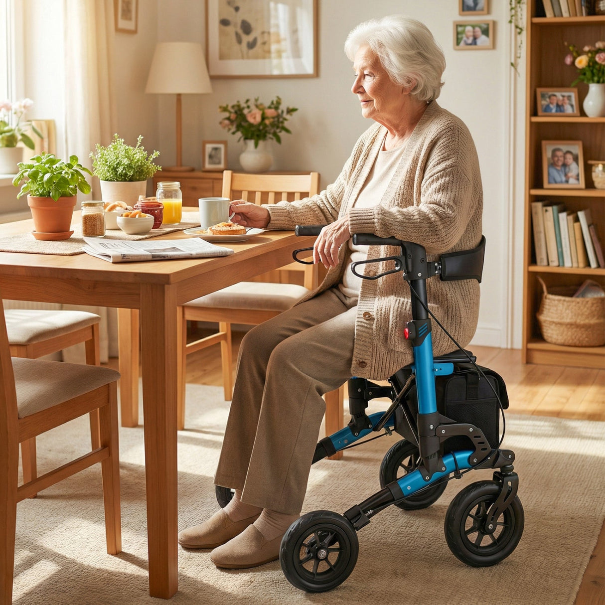 Andador con ruedas para personas mayores, andador plegable con asiento