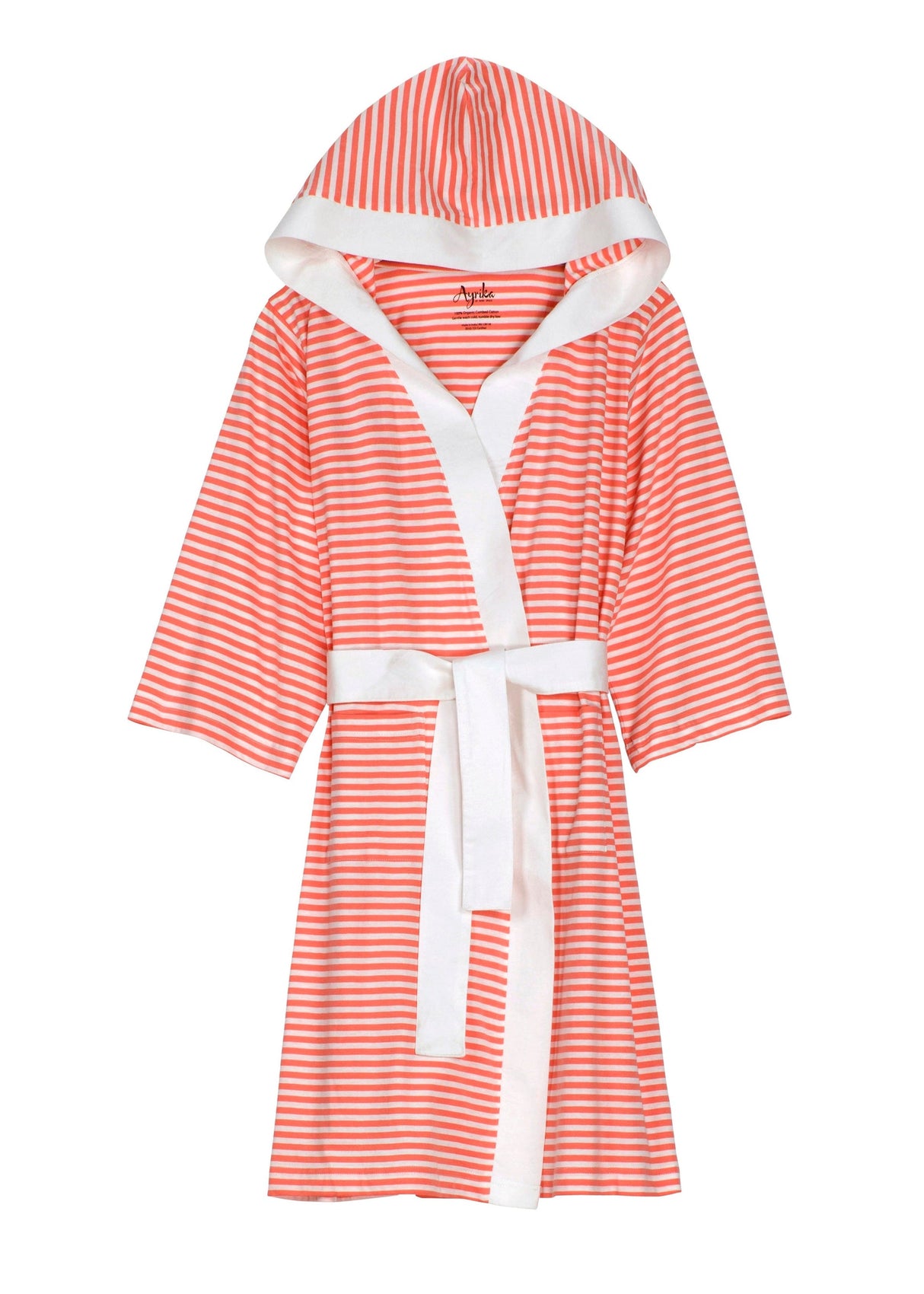 Seaside Serenity Stripe Organic Hooded Short Robe