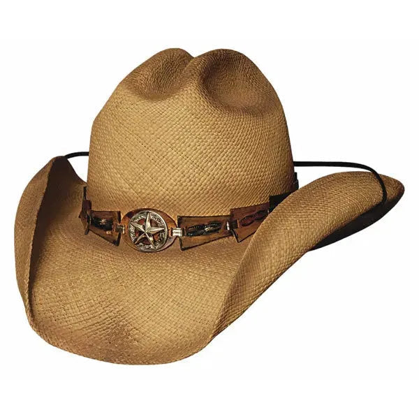 Sombrero vaquero Bullhide Star Central de rafia moldeable (liquidación)