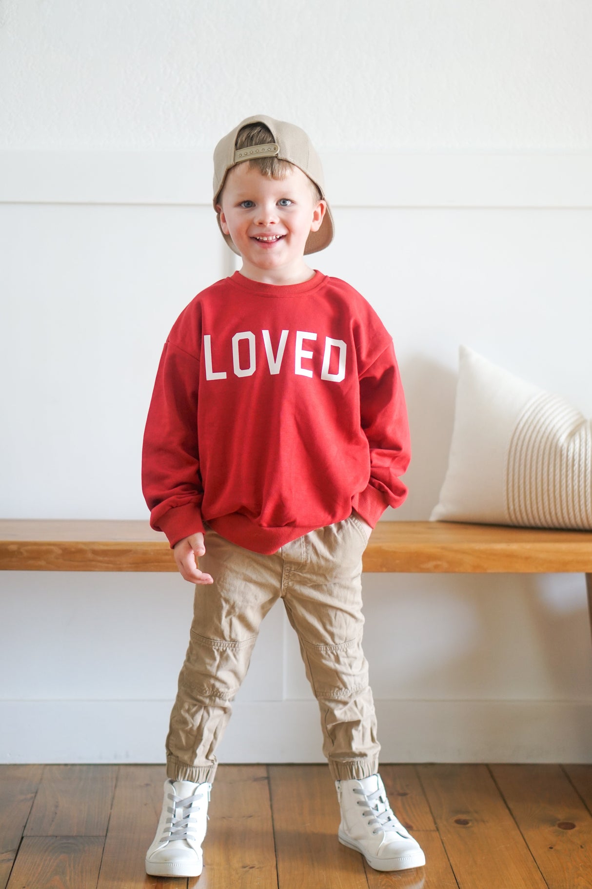 Sudadera con cuello redondo Loved - Rojo o Rosa