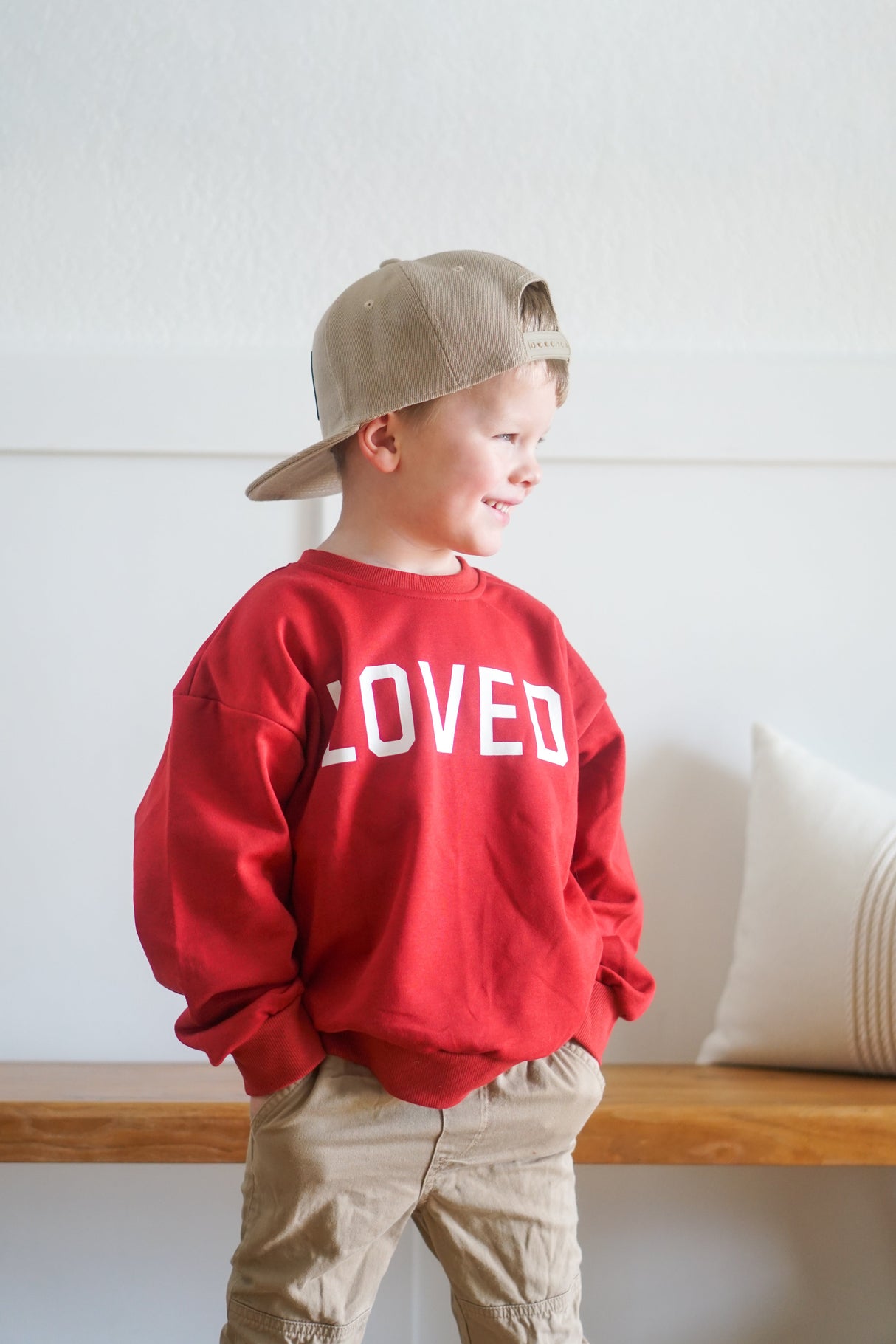 Sudadera con cuello redondo Loved - Rojo o Rosa