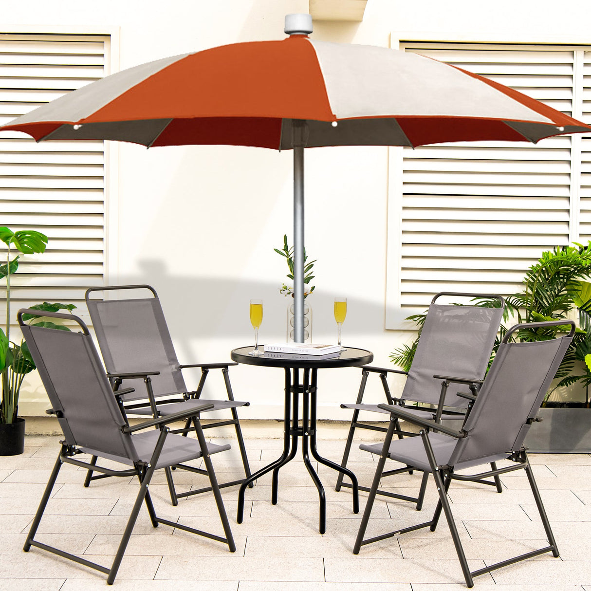 Sillones plegables de exterior con reposabrazos y respaldo