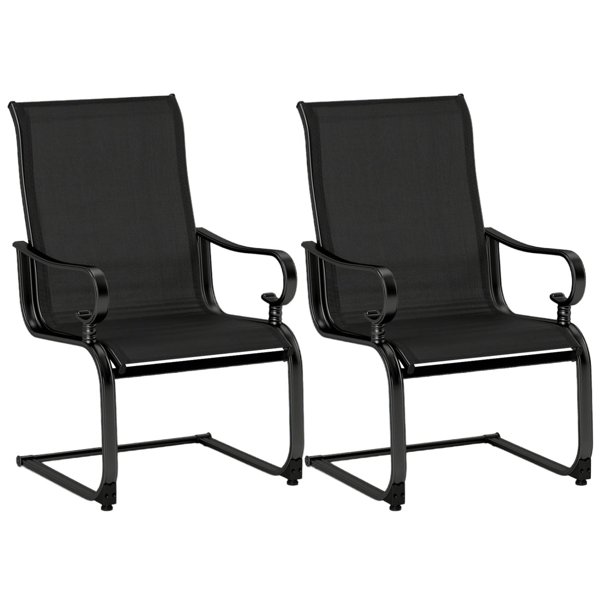 Set of 2 Patio Chairs with Quick-drying and Breathable Fabric for Backyard