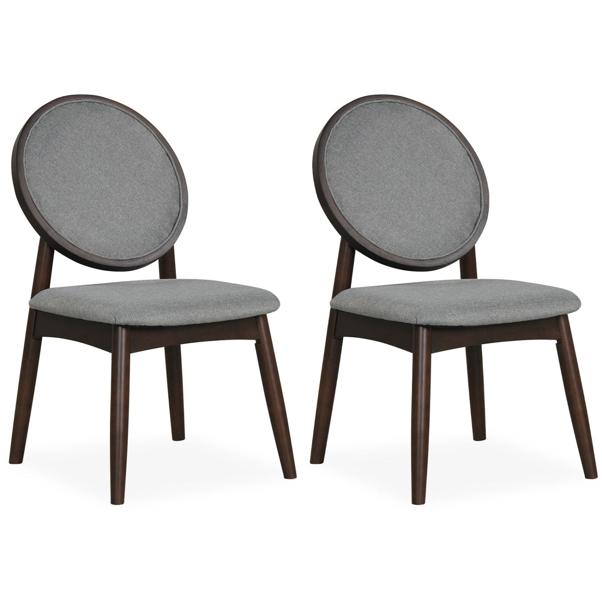 Juego de 2 sillas de comedor tapizadas en lino con asiento acolchado