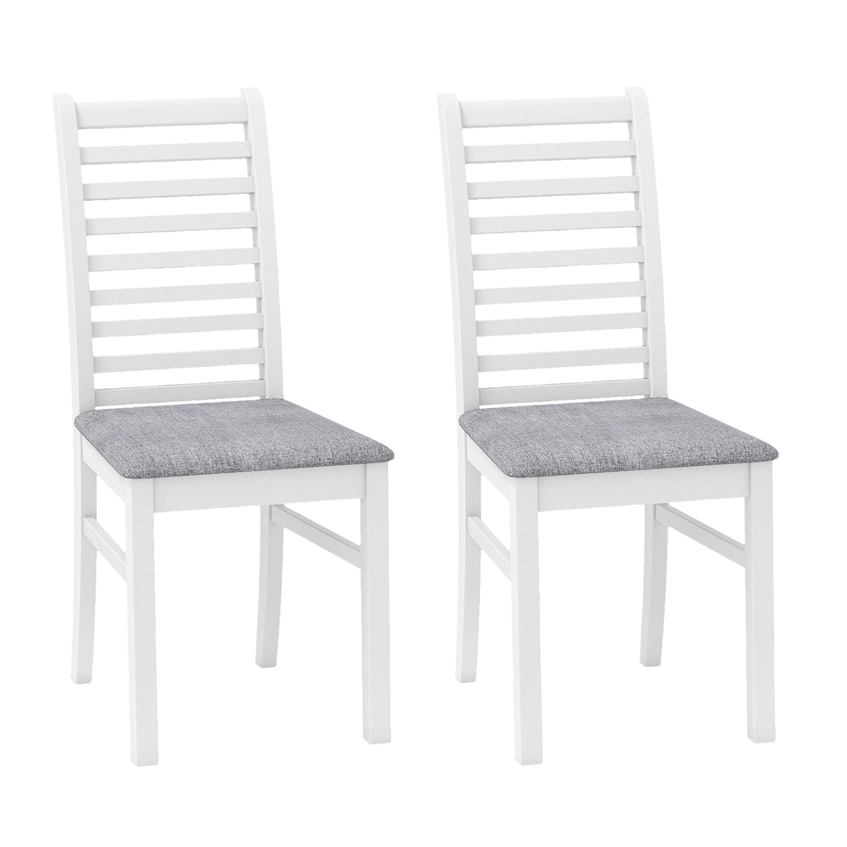 Juego de 2 sillas de comedor de madera con patas de madera de caucho para sala de estar