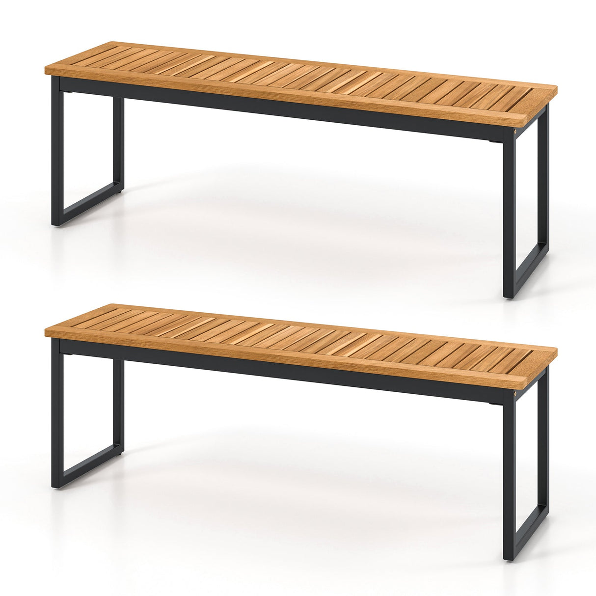 Juego de 2 bancos de comedor para patio, para 2-3 personas, uso en interiores y exteriores