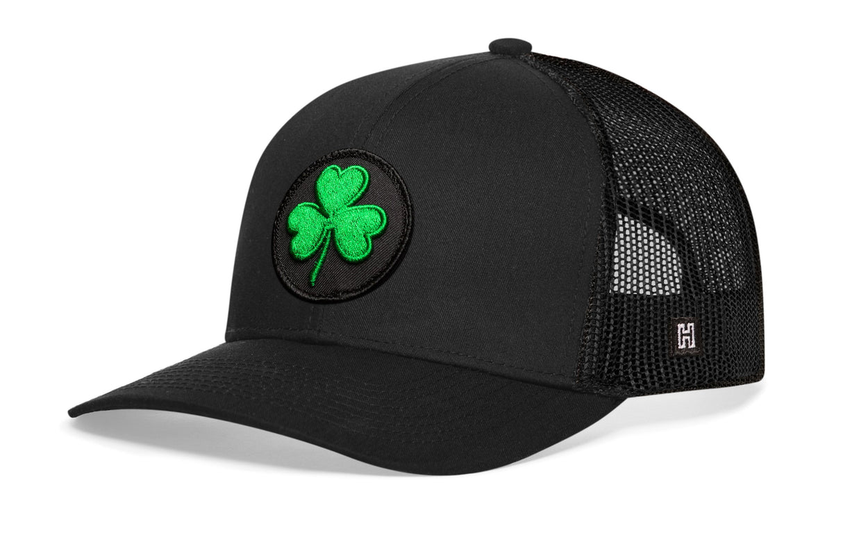 Shamrock Trucker Hat | Black St Patrick's Day Snapback