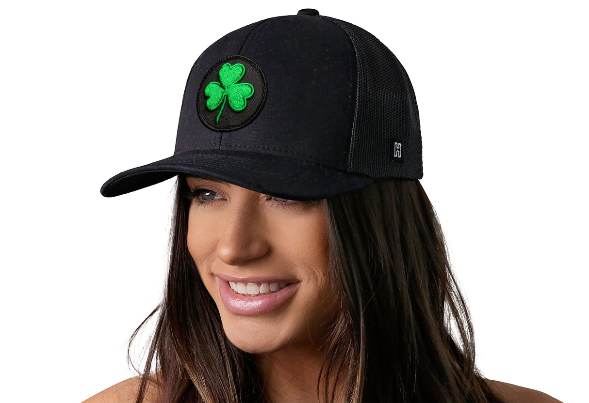 Shamrock Trucker Hat | Black St Patrick's Day Snapback