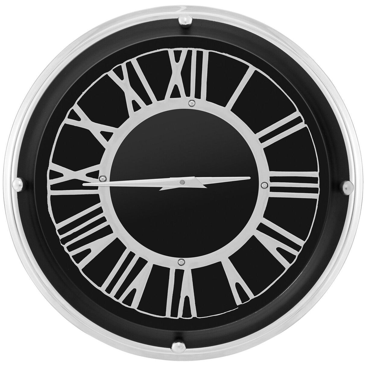 Reloj de pared silencioso de 13,5/17,5 pulgadas con marco plateado