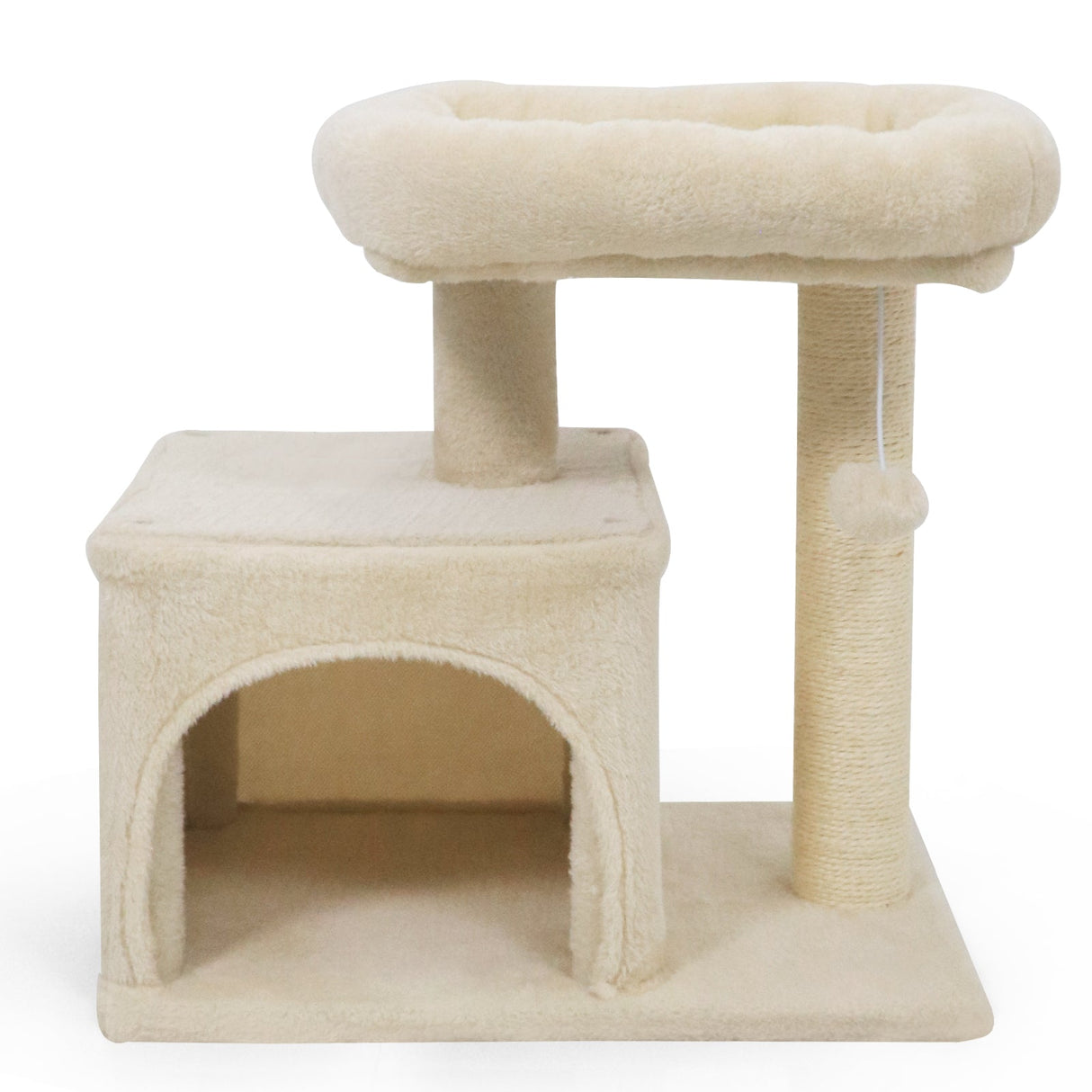 Árbol para Gatos Pequeño con Gran Poste Rascador Acolchado de Peluche para Gatos de Interior