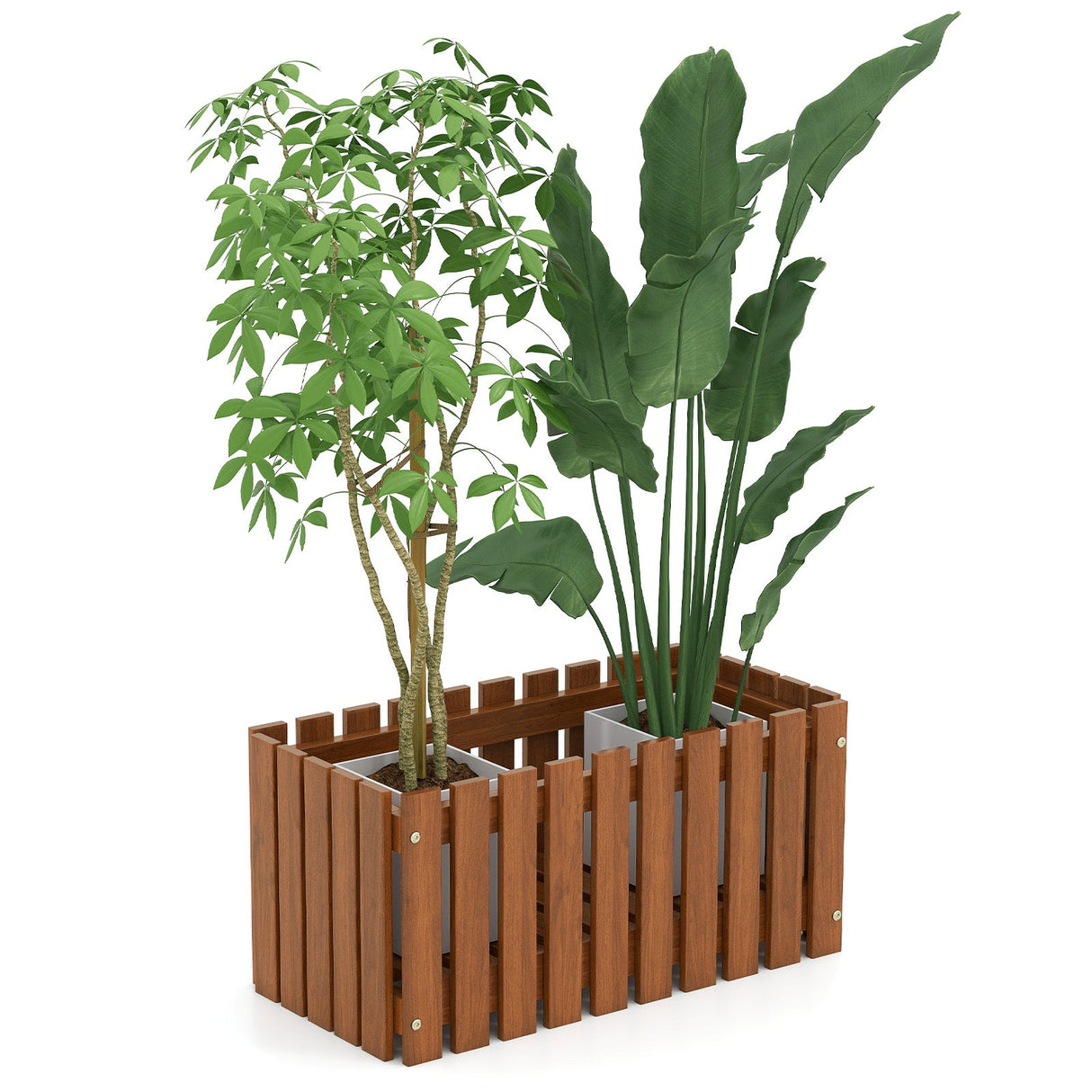 Cama de jardín elevada de madera maciza para flores y verduras