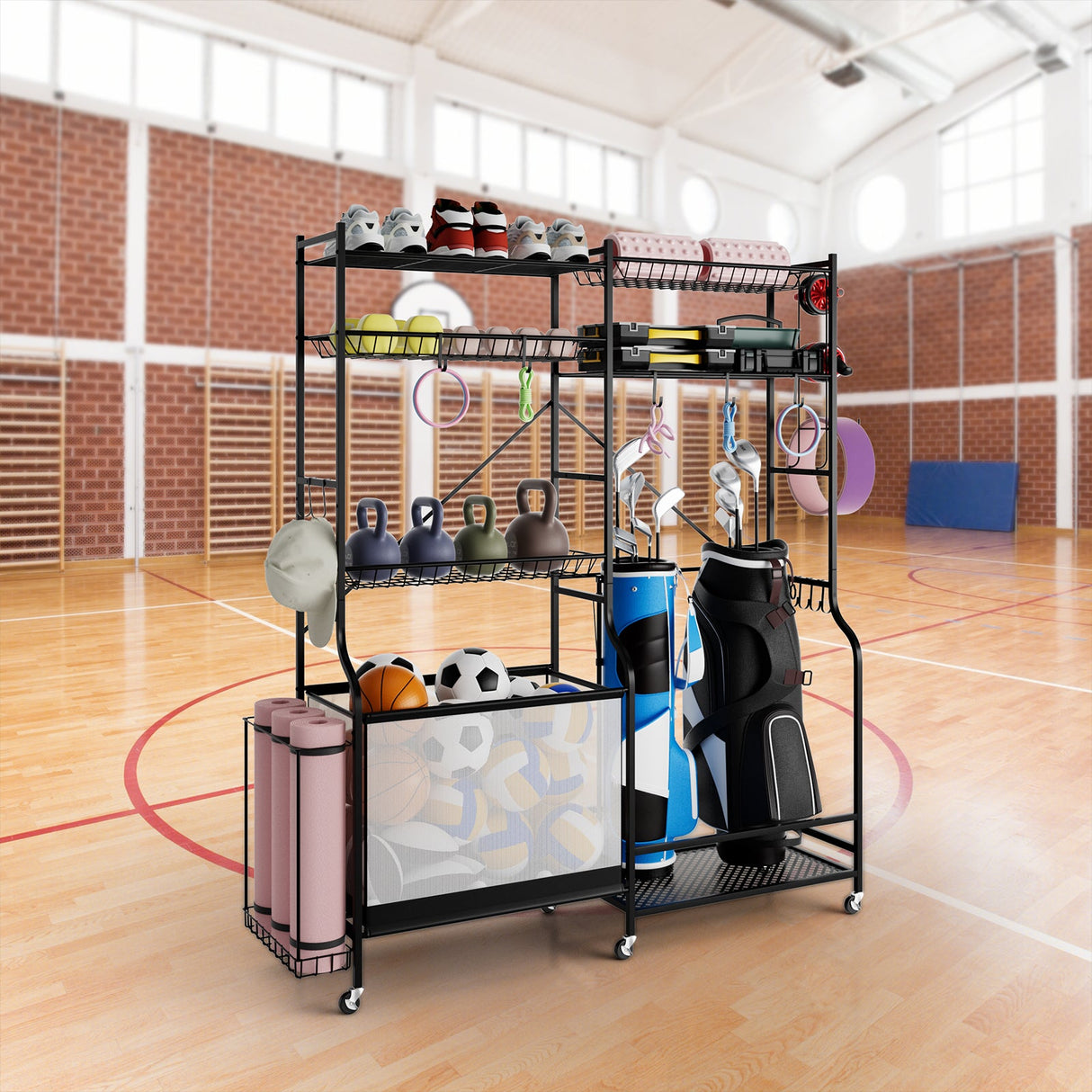 Organizador de equipo deportivo para garaje