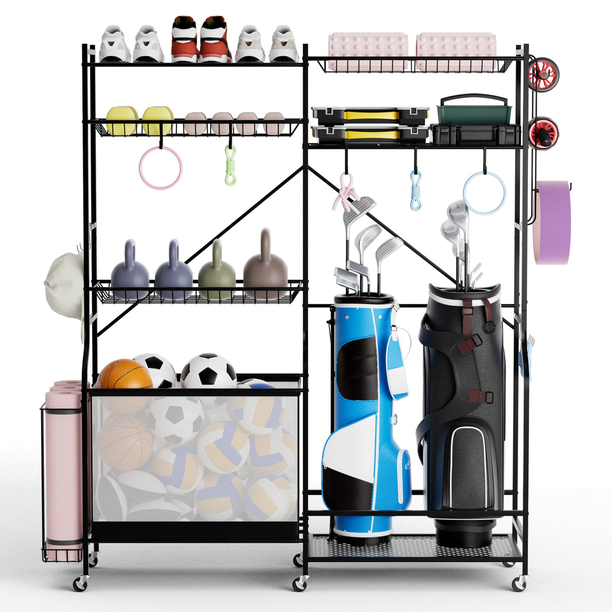 Organizador de equipo deportivo para garaje