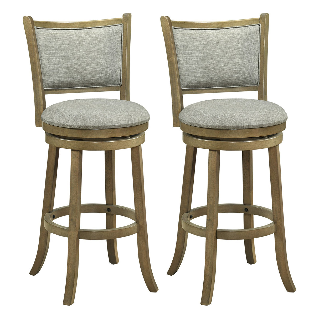 Juego de 2 taburetes giratorios con respaldo y asiento acolchados