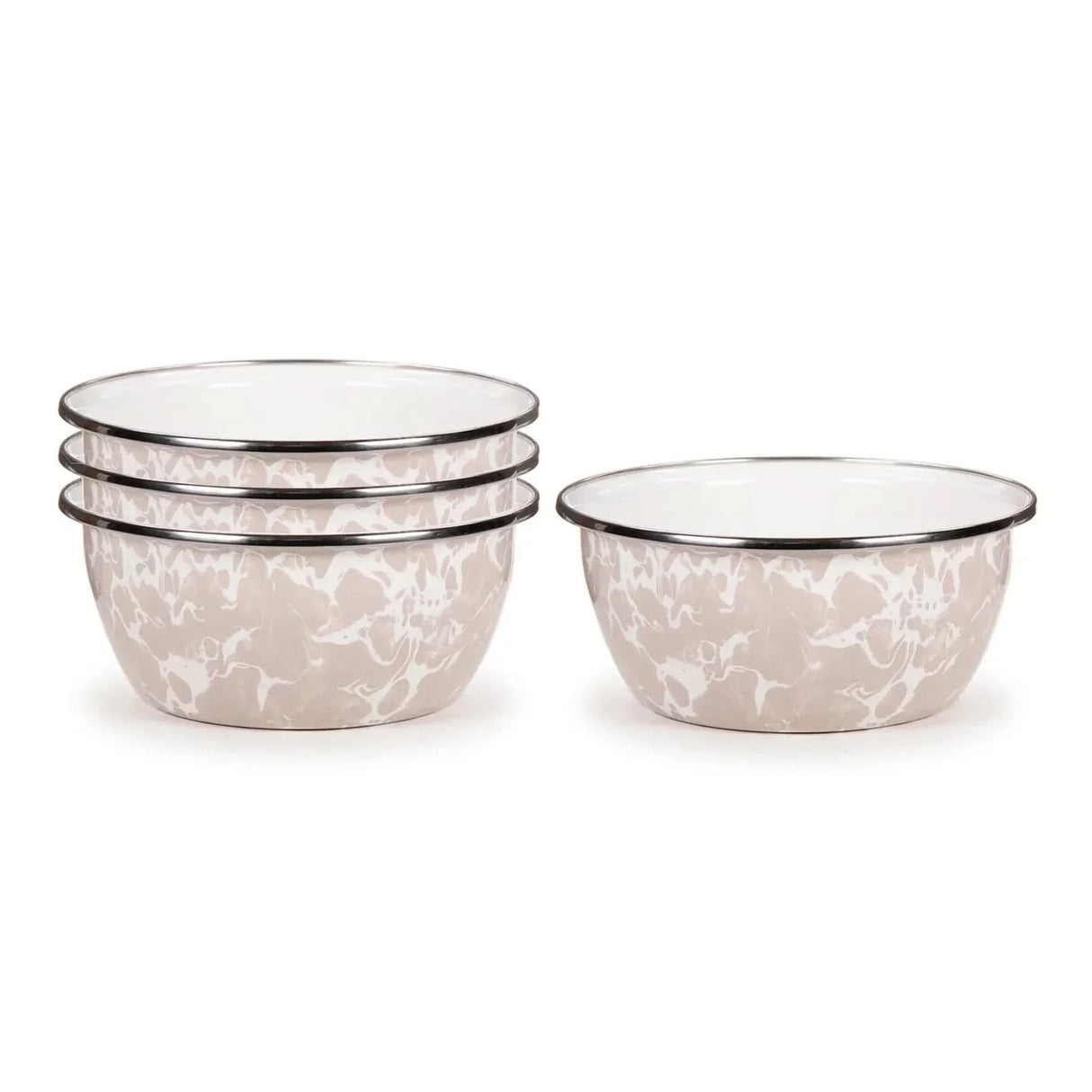 Golden Rabbit Enamelware Salad Bowls - Set of 4