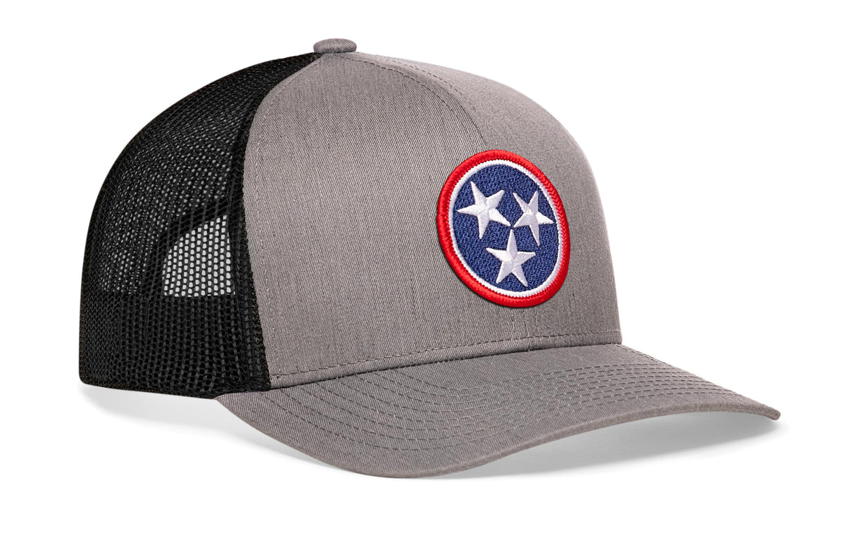 Tennessee Flag Trucker Hat | Gray-Black TN Snapback
