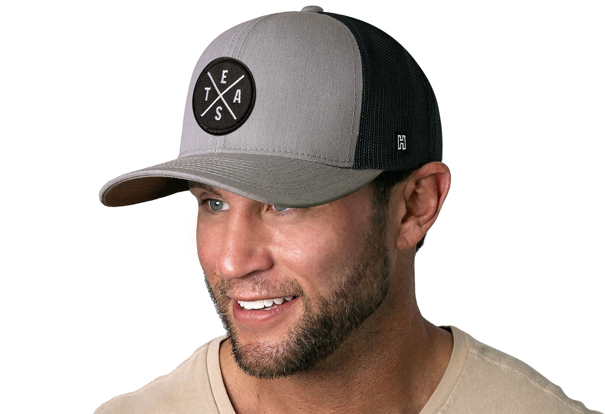 Te(X)As Trucker Hat | Gray-Black Te(x)as X Snapback