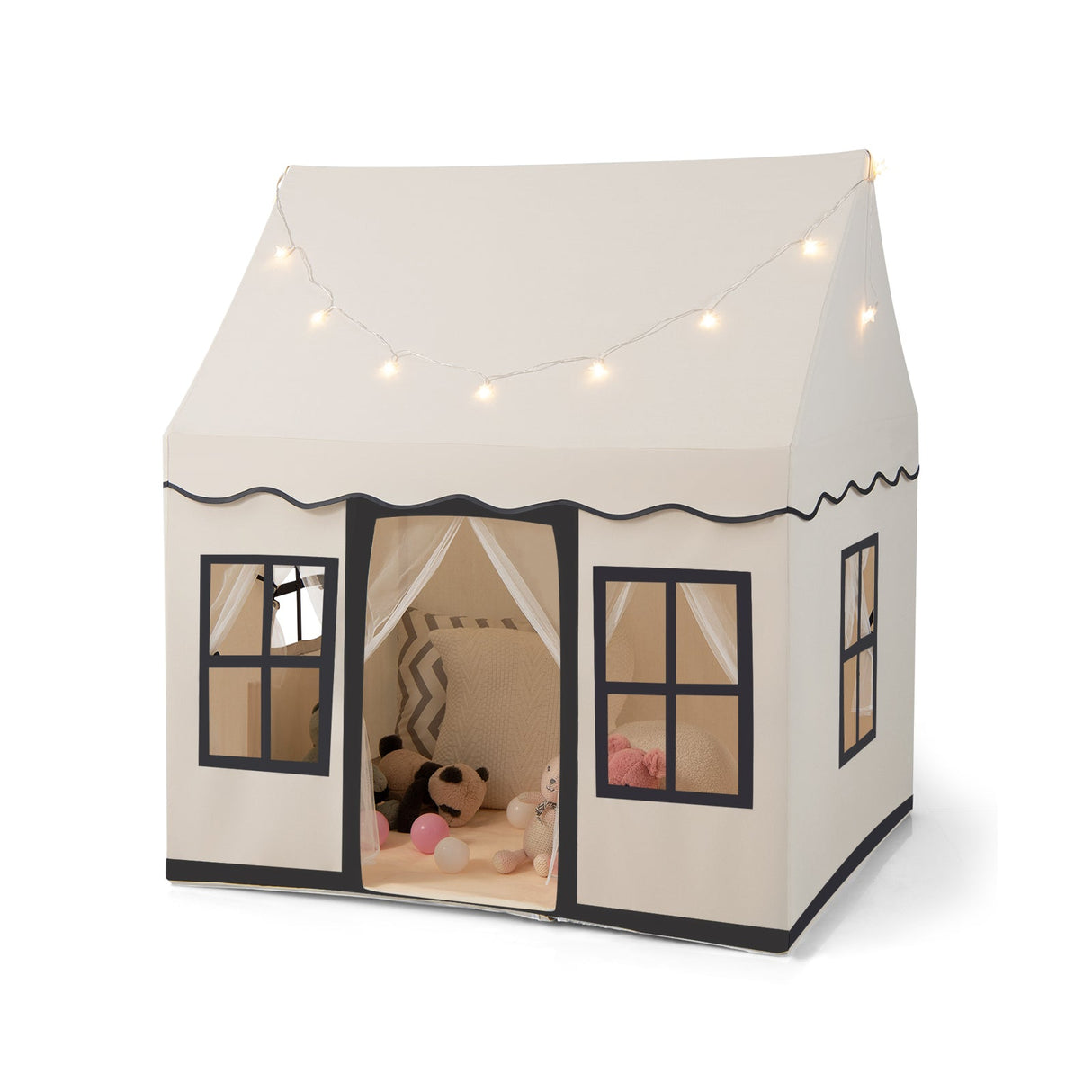 Casa de juegos grande para niños pequeños con luces de estrellas