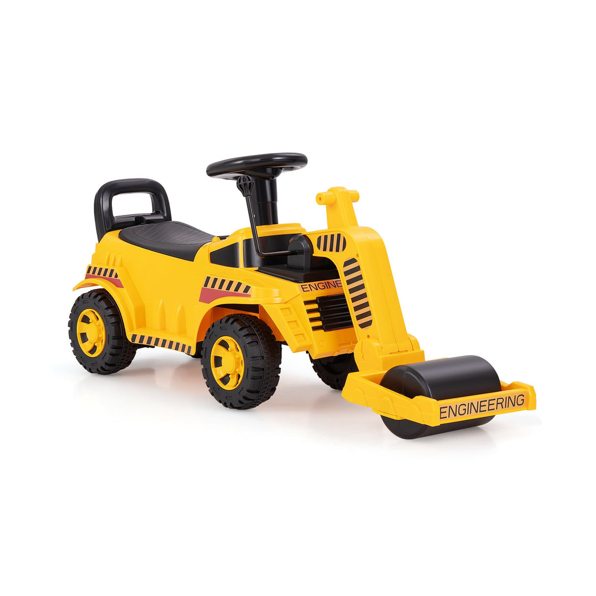 Coche montable para niños pequeños con rodillo ajustable y almacenamiento debajo del asiento - Amarillo