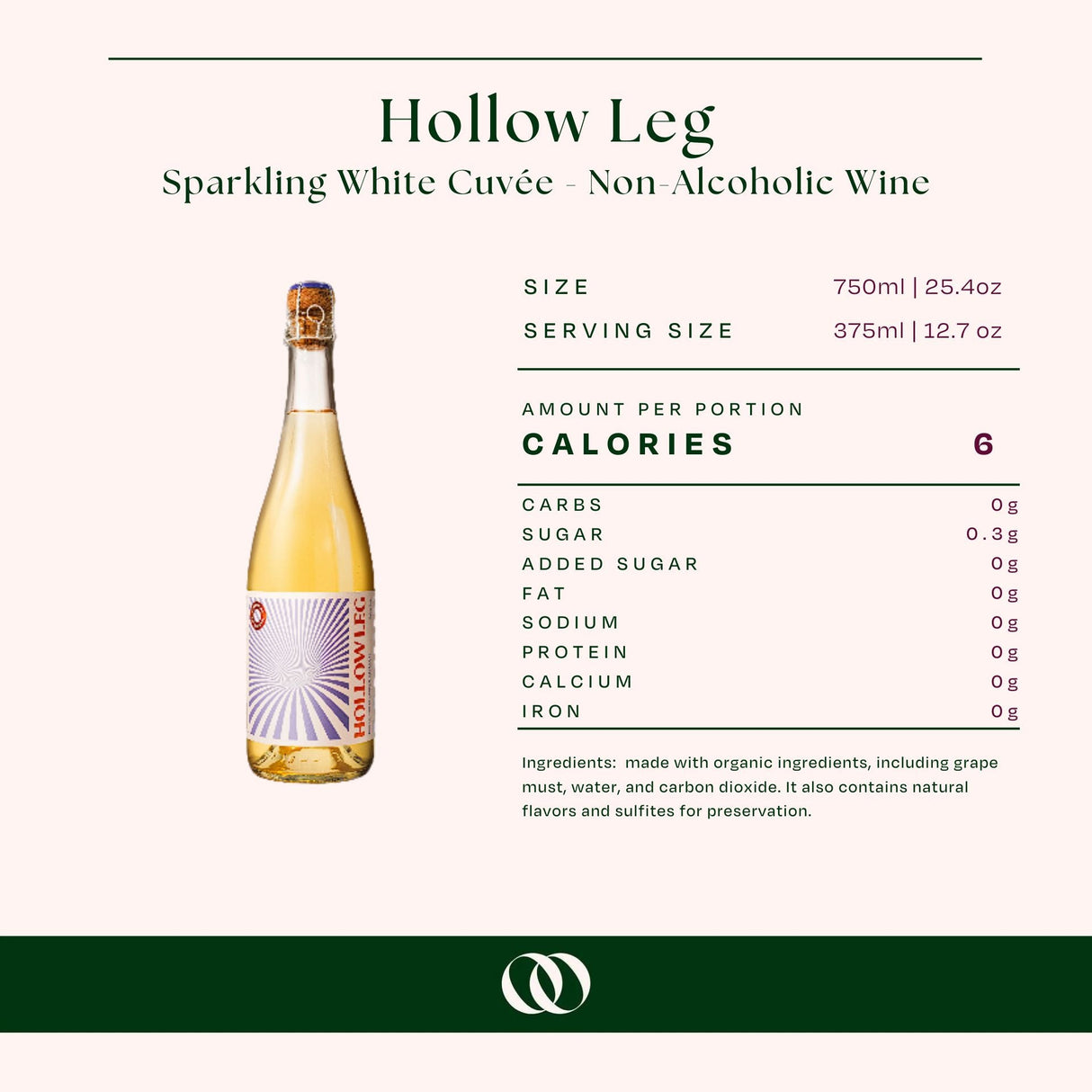 Hollow Leg - Sparkling White Cuvée - Vino Espumoso Sin Alcohol