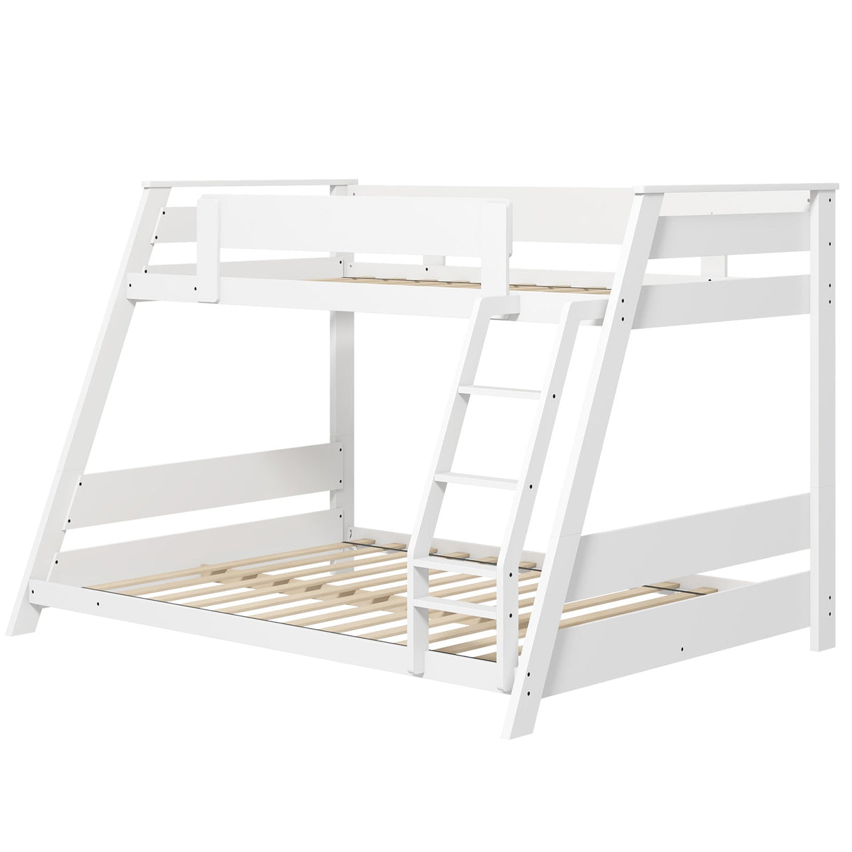 Litera baja doble sobre matrimonial con escalera reversible
