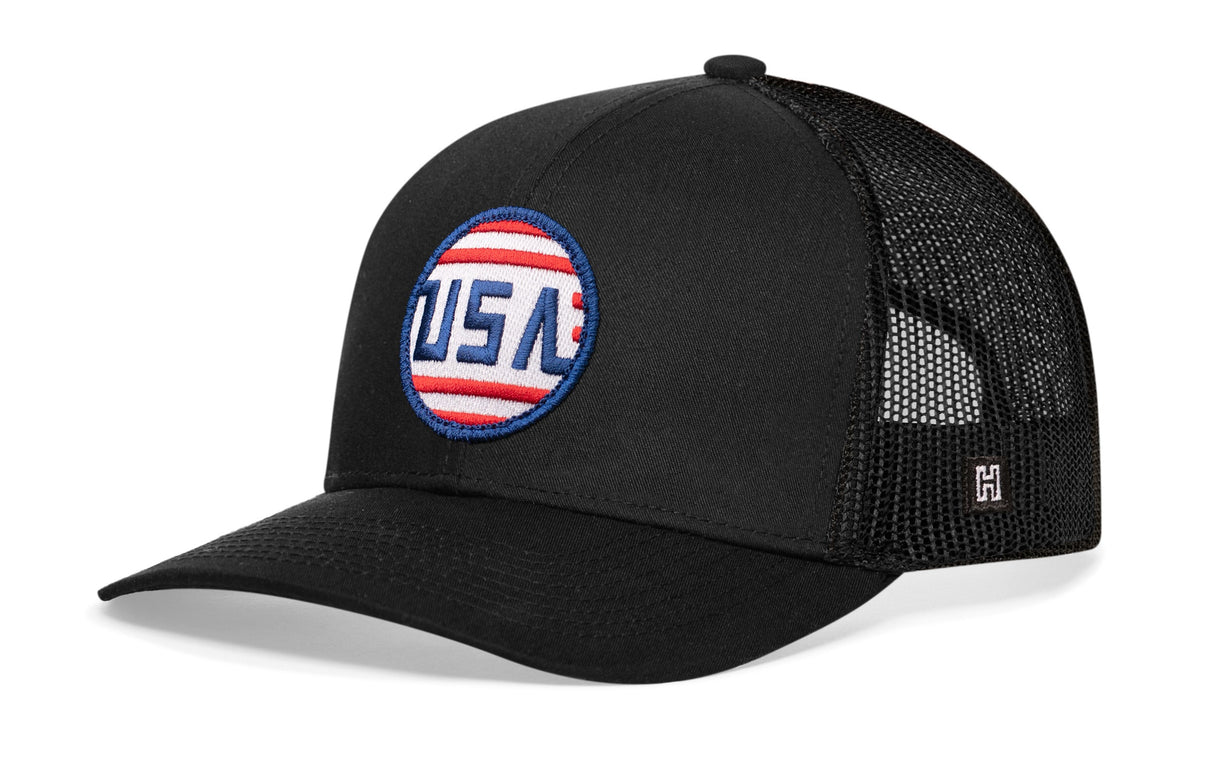 USA Stripes Trucker Hat | Black America Snapback