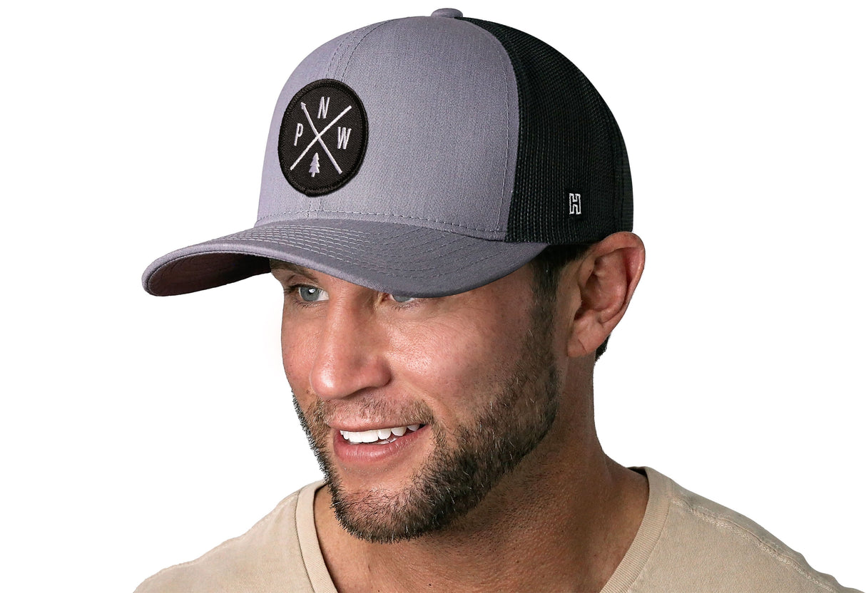 PNW Trucker Hat | Gray-Black PNW X Snapback