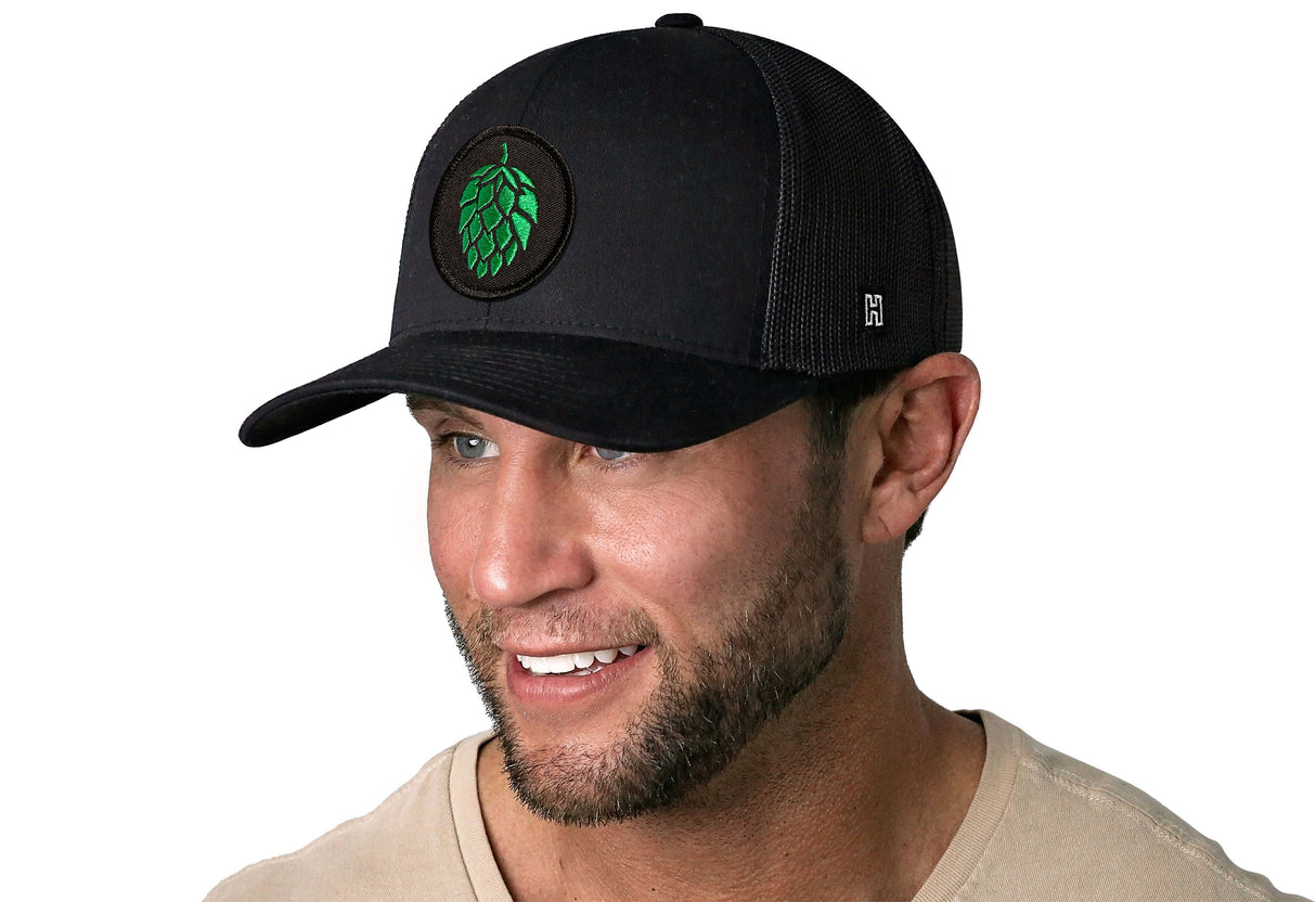 Hops Trucker Hat | Black Beer Snapback