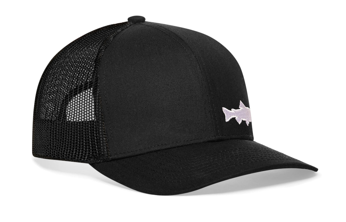 Steelhead Fish Trucker Hat | Black Steelhead Fish Snapback