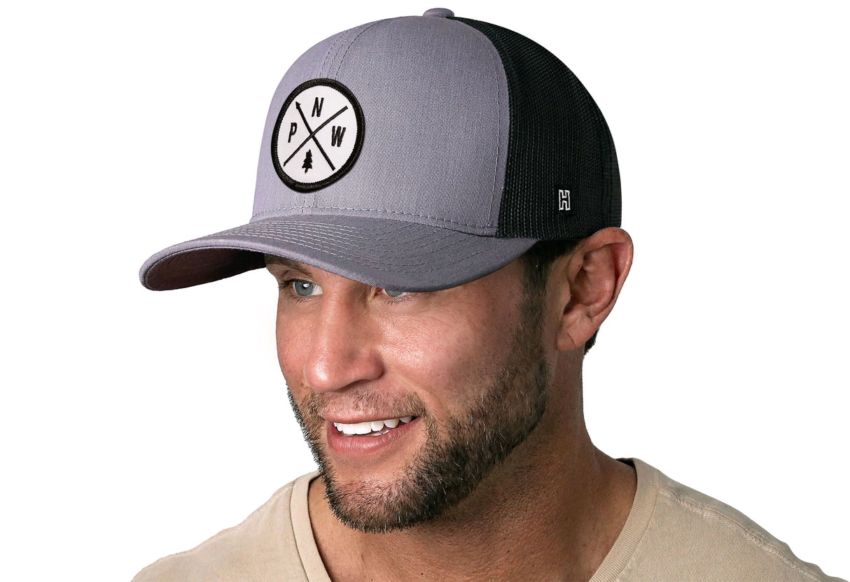 PNW Trucker Hat | Gray-Black PNW X Snapback