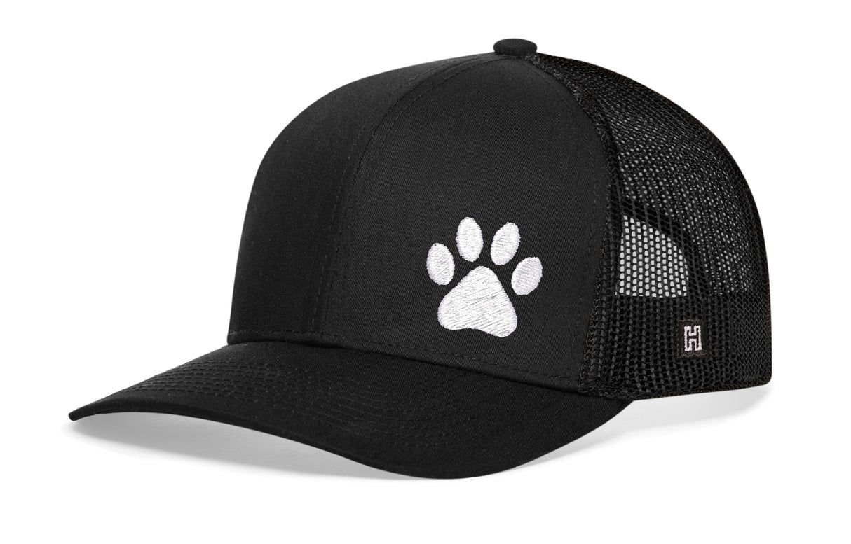 Paw Trucker Hat | Black Animal Print Snapback