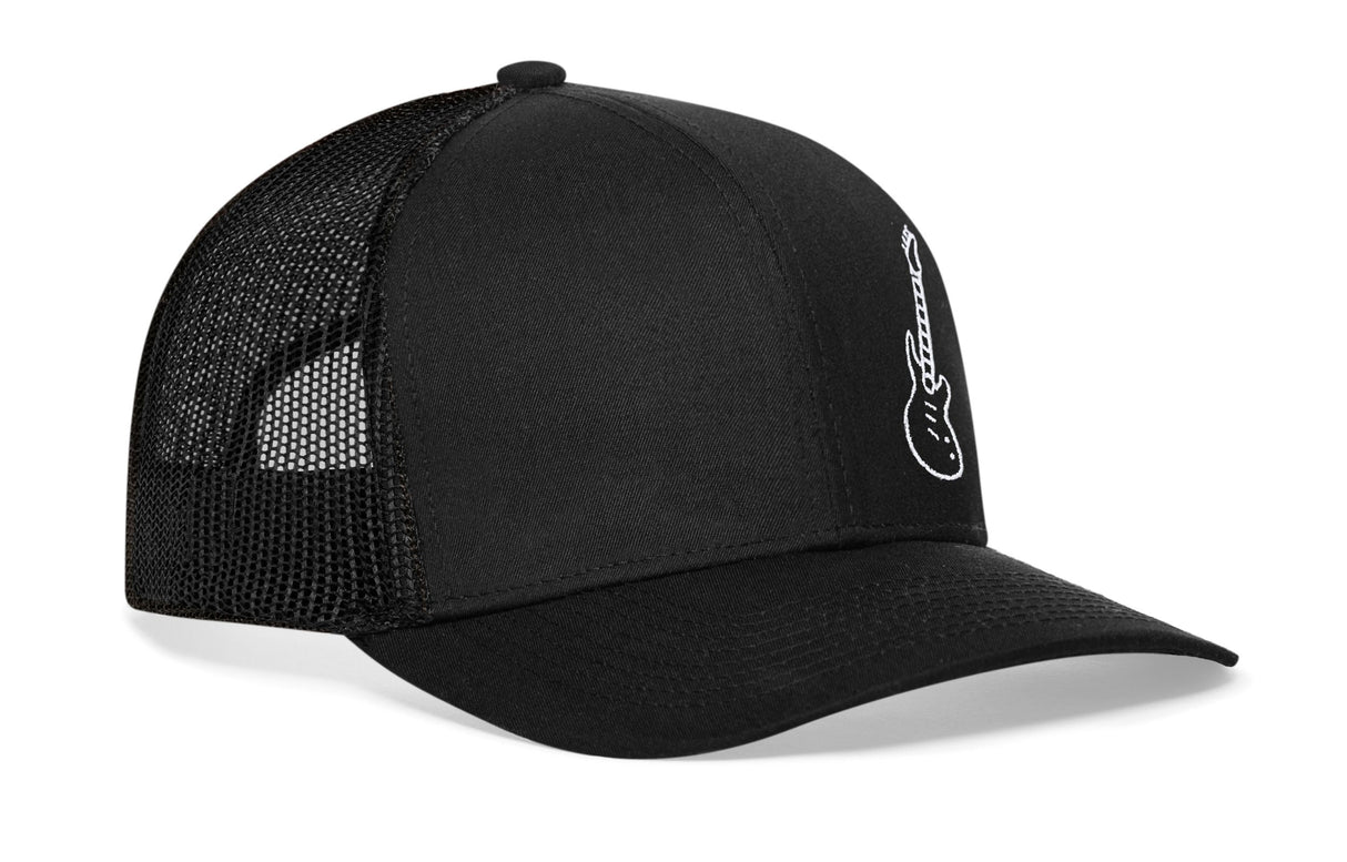 Electric Bass Trucker Hat | Black Electric Guitar Snapback
