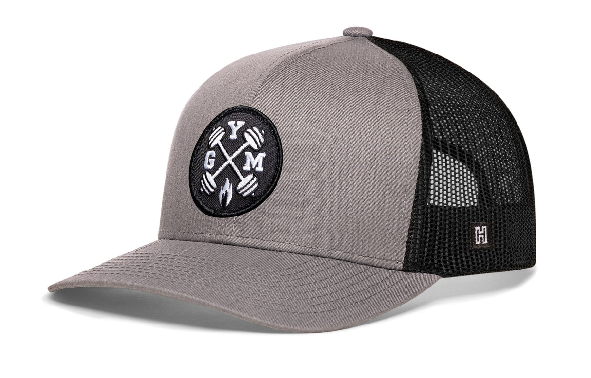 GYM Trucker Hat | Gray-Black Workout Snapback