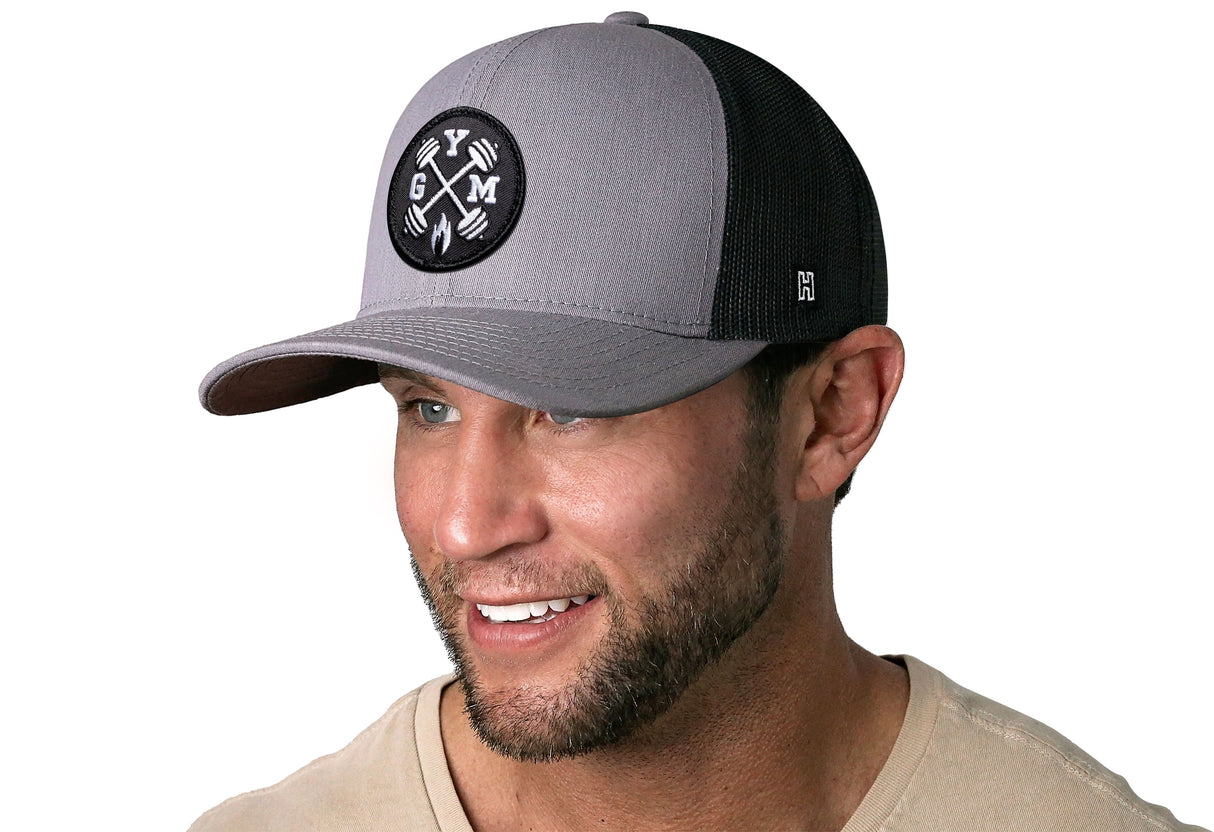 GYM Trucker Hat | Gray-Black Workout Snapback
