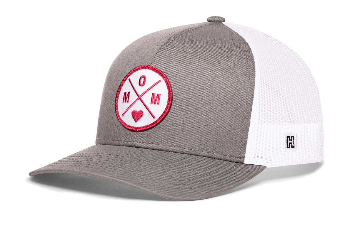Mom Trucker Hat | Gray-White Snapback