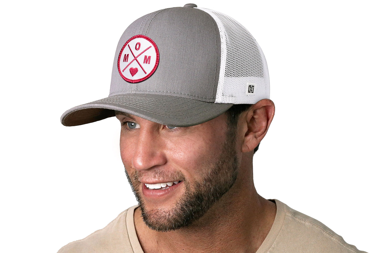 Mom Trucker Hat | Gray-White Snapback