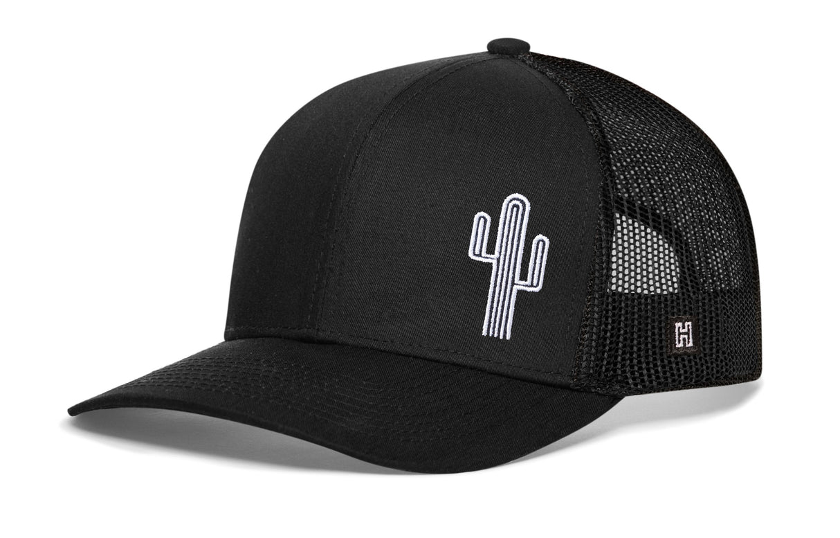 Cactus Trucker Hat | Black Cactus Snapback
