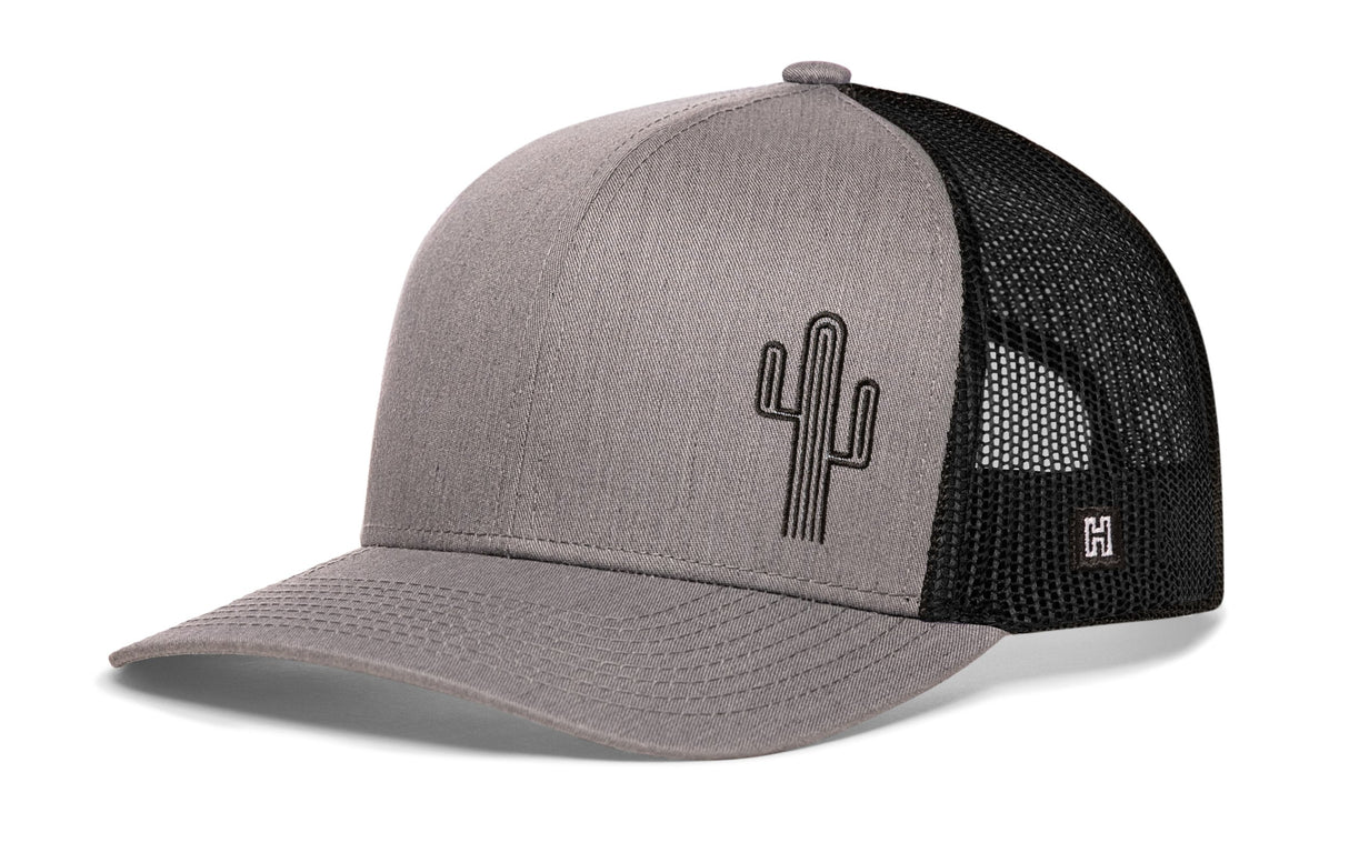 Cactus Trucker Hat | Gray-Black Cactus Snapback