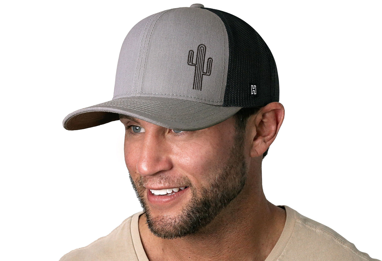 Cactus Trucker Hat | Gray-Black Cactus Snapback