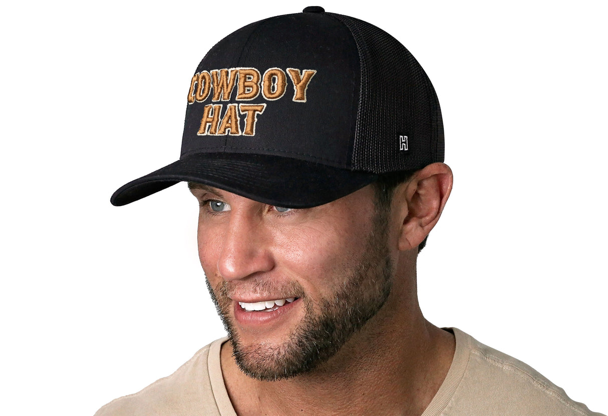 Cowboy Trucker Hat | Black Snapback