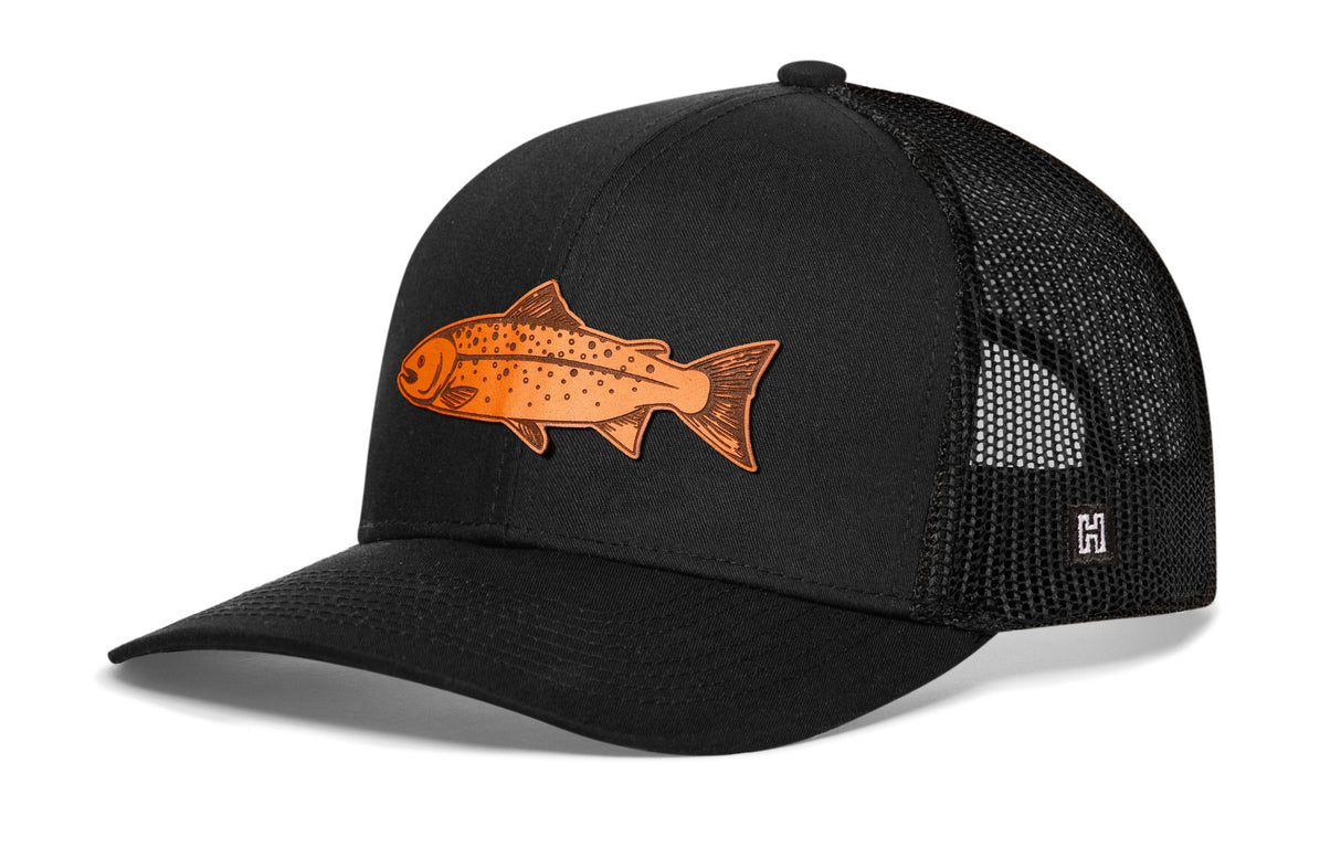Salmon Trucker Hat | Black Salmon Snapback