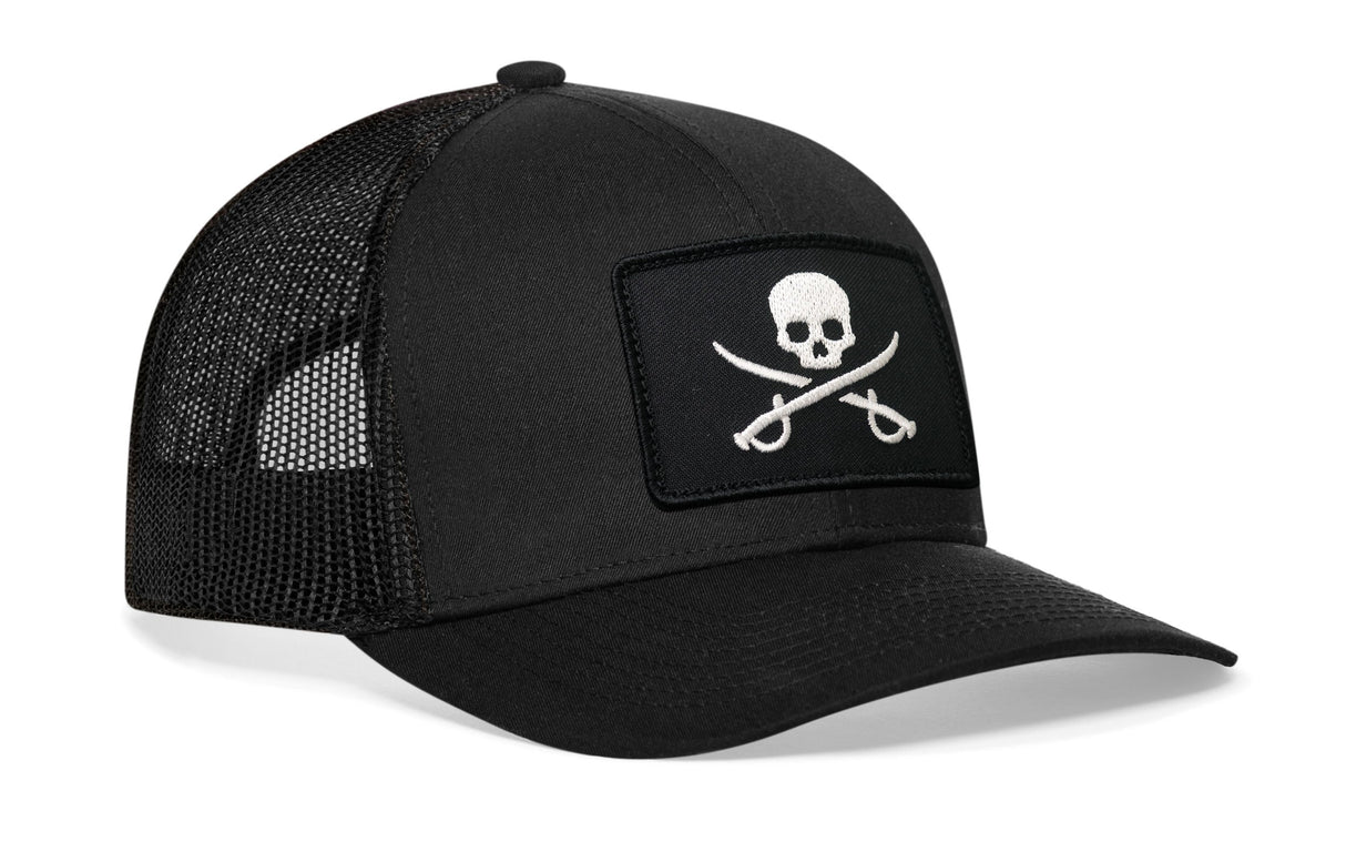 Pirate Flag Trucker Hat | Black Jolly Roger Flag Snapback