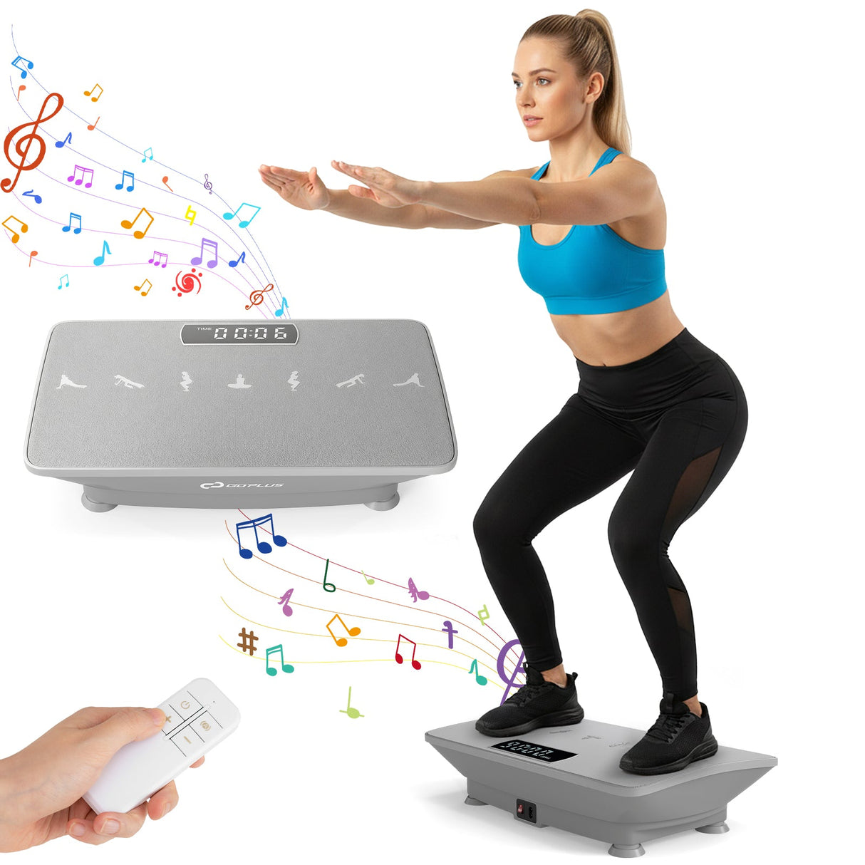 Máquina de ejercicios con plataforma vibratoria y sensor de gravedad para el hogar