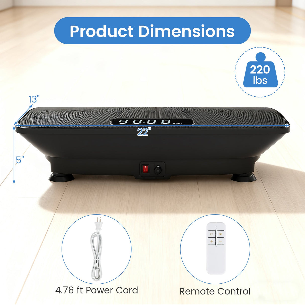 Máquina de ejercicios con plataforma vibratoria y sensor de gravedad para el hogar