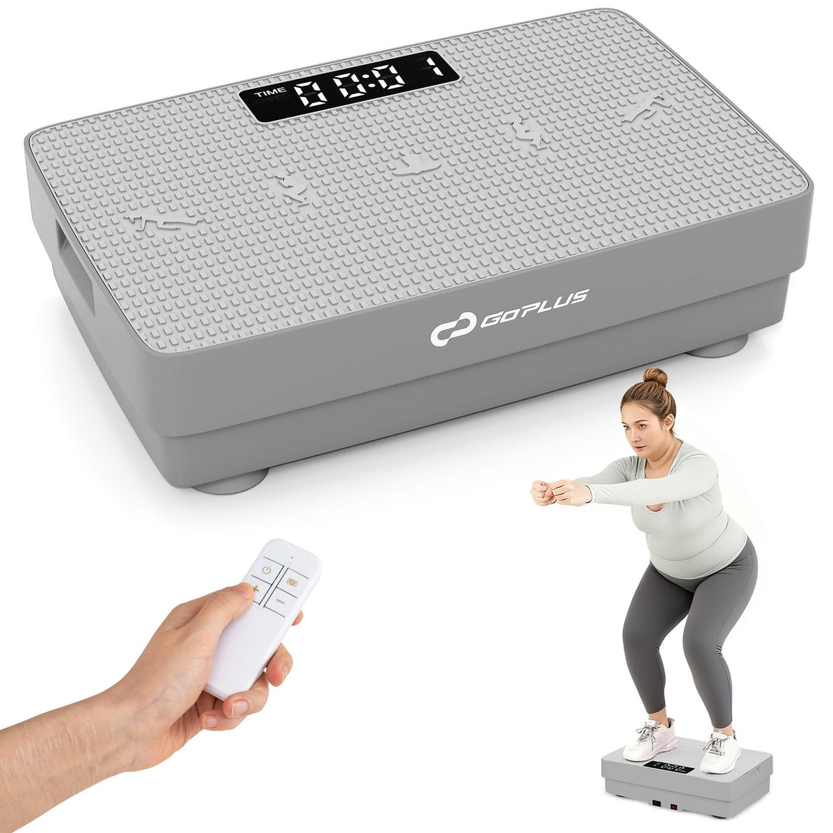 Máquina de ejercicios con plataforma vibratoria, sensor de gravedad y control remoto para gimnasio en casa