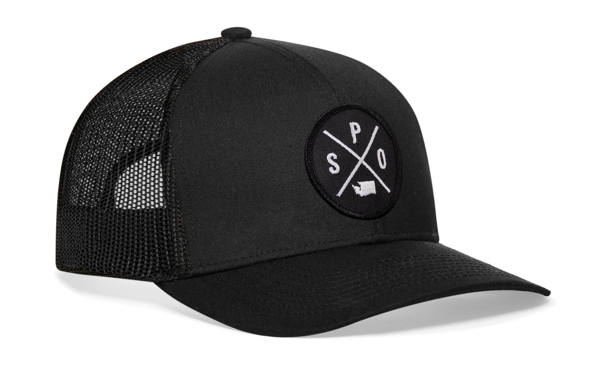 Spokane Trucker Hat | Black SPO Snapback