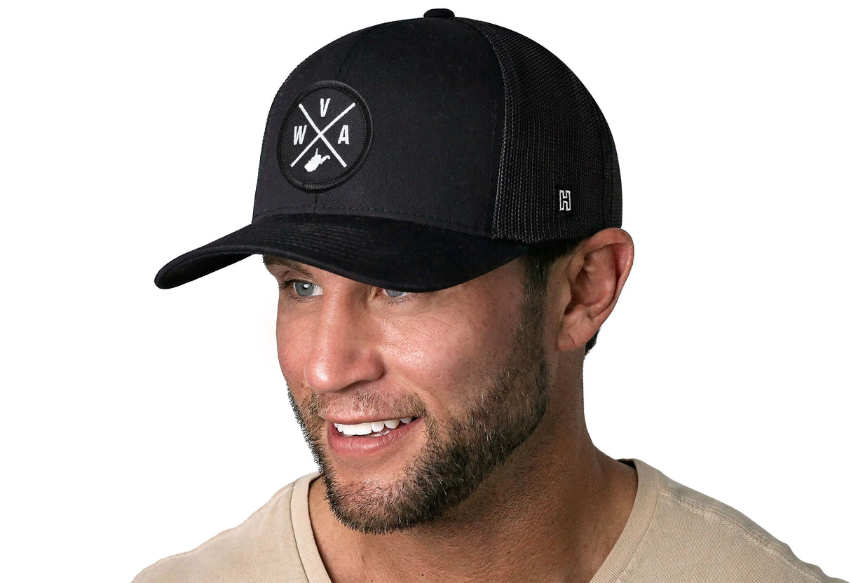 West Virginia Trucker Hat | Black WVA X Snapback