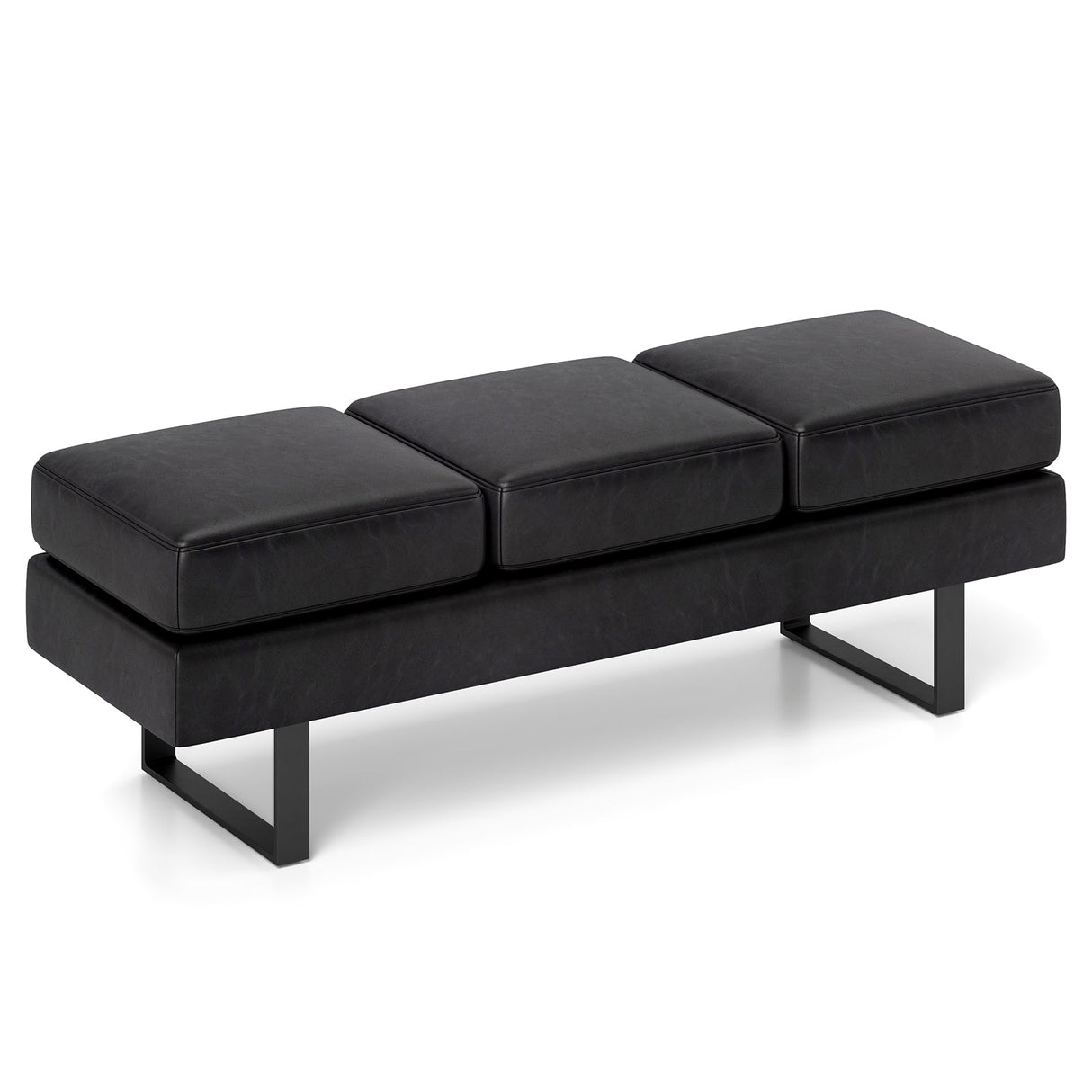 Waiting Room Bench Seating Long Bench with Metal Frame Leg