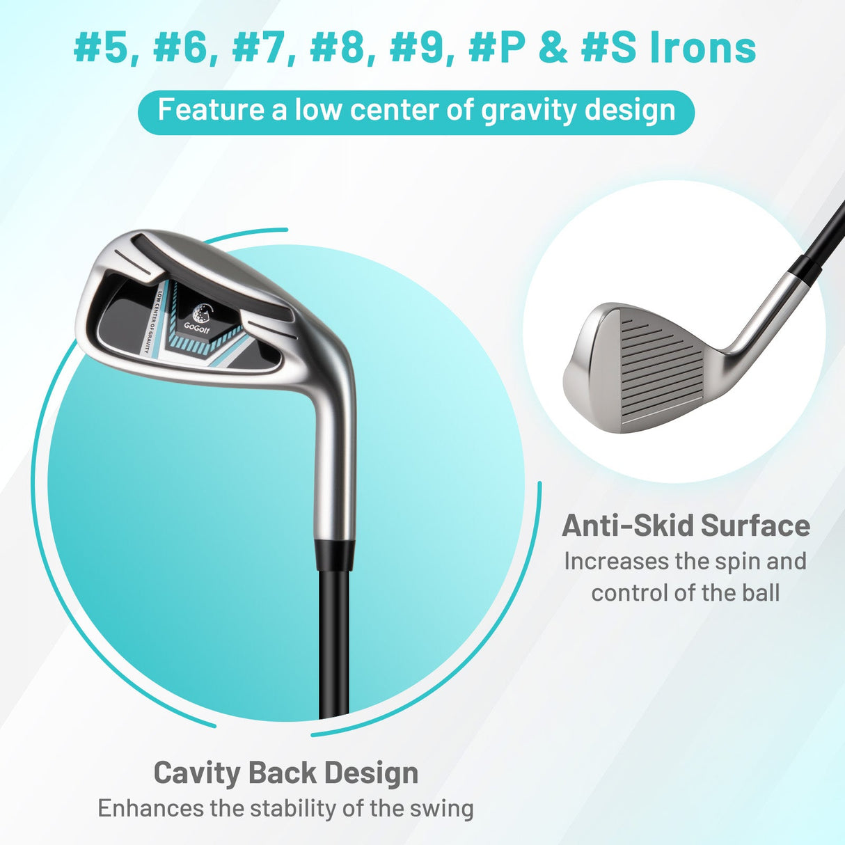 Set completo de palos y bolsa de golf para mujer - Bolsa de golf con soporte - Verde